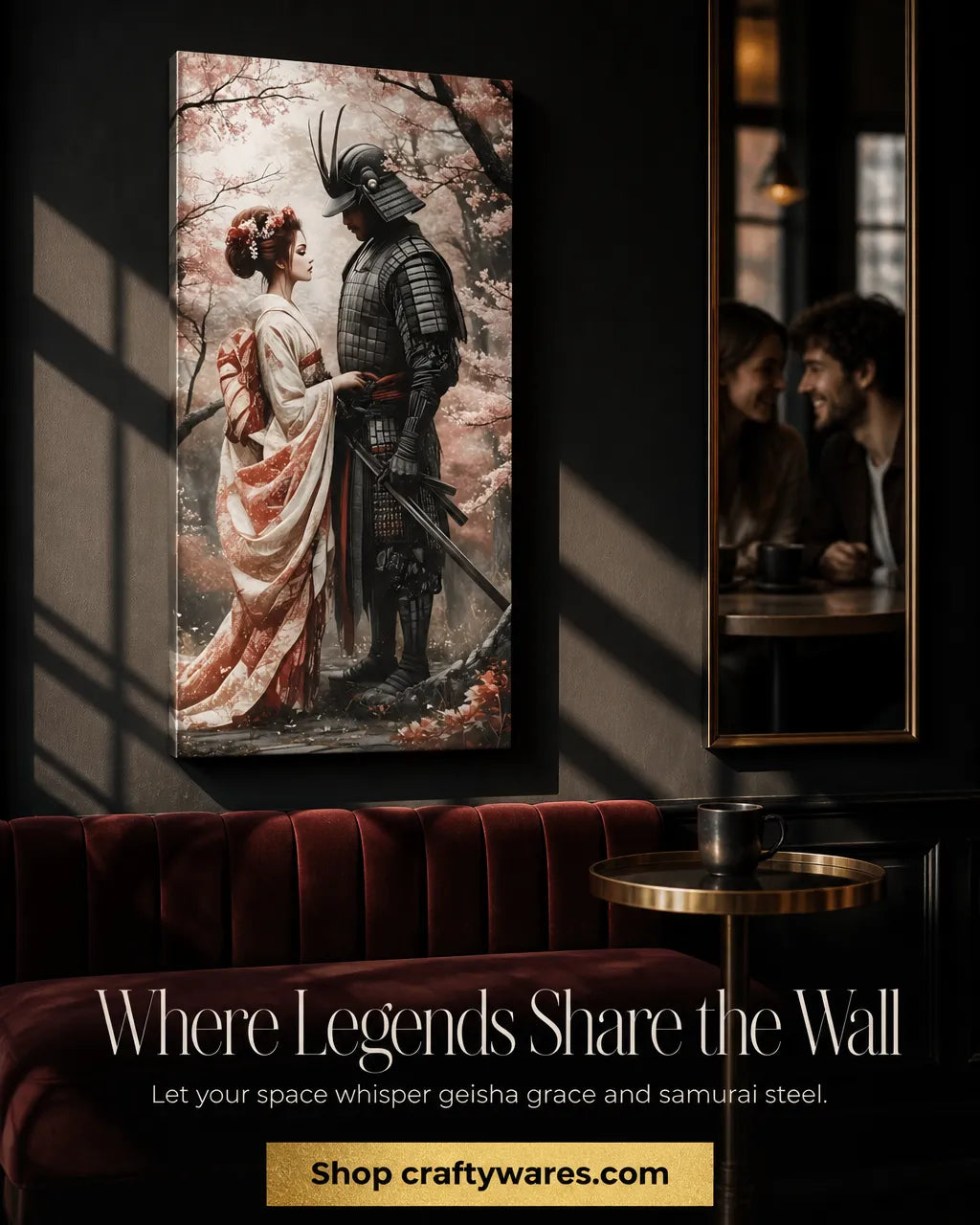 Geisha & Her Samurai 5 canvas wall art