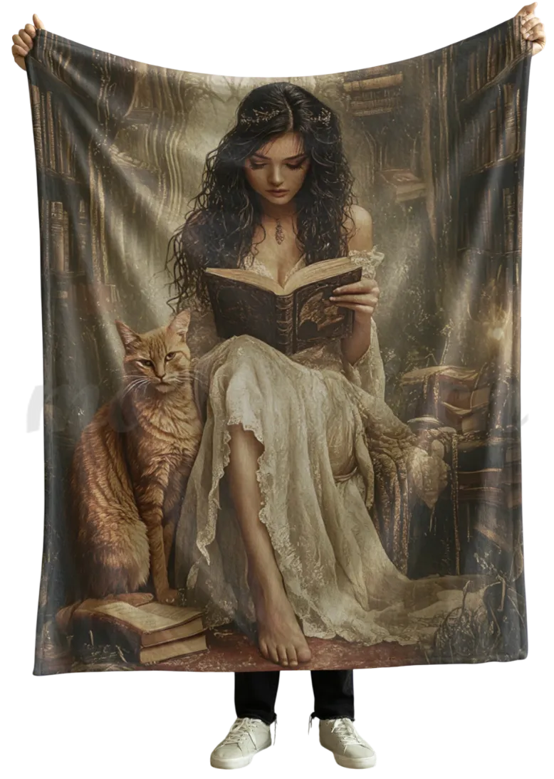 The Librarian flannel blanket