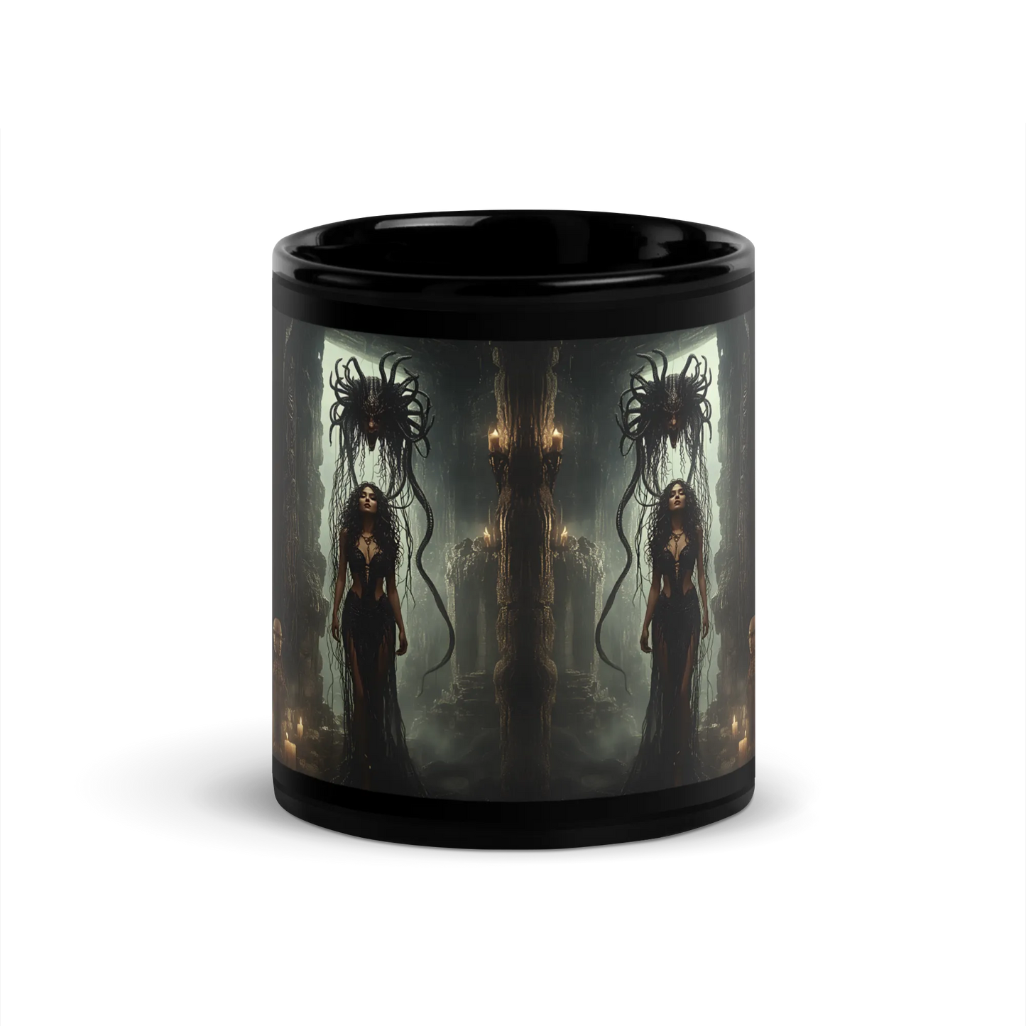 Birth of Medusa black mug