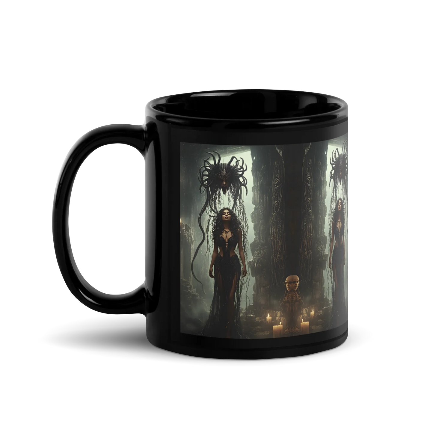 Birth of Medusa black mug