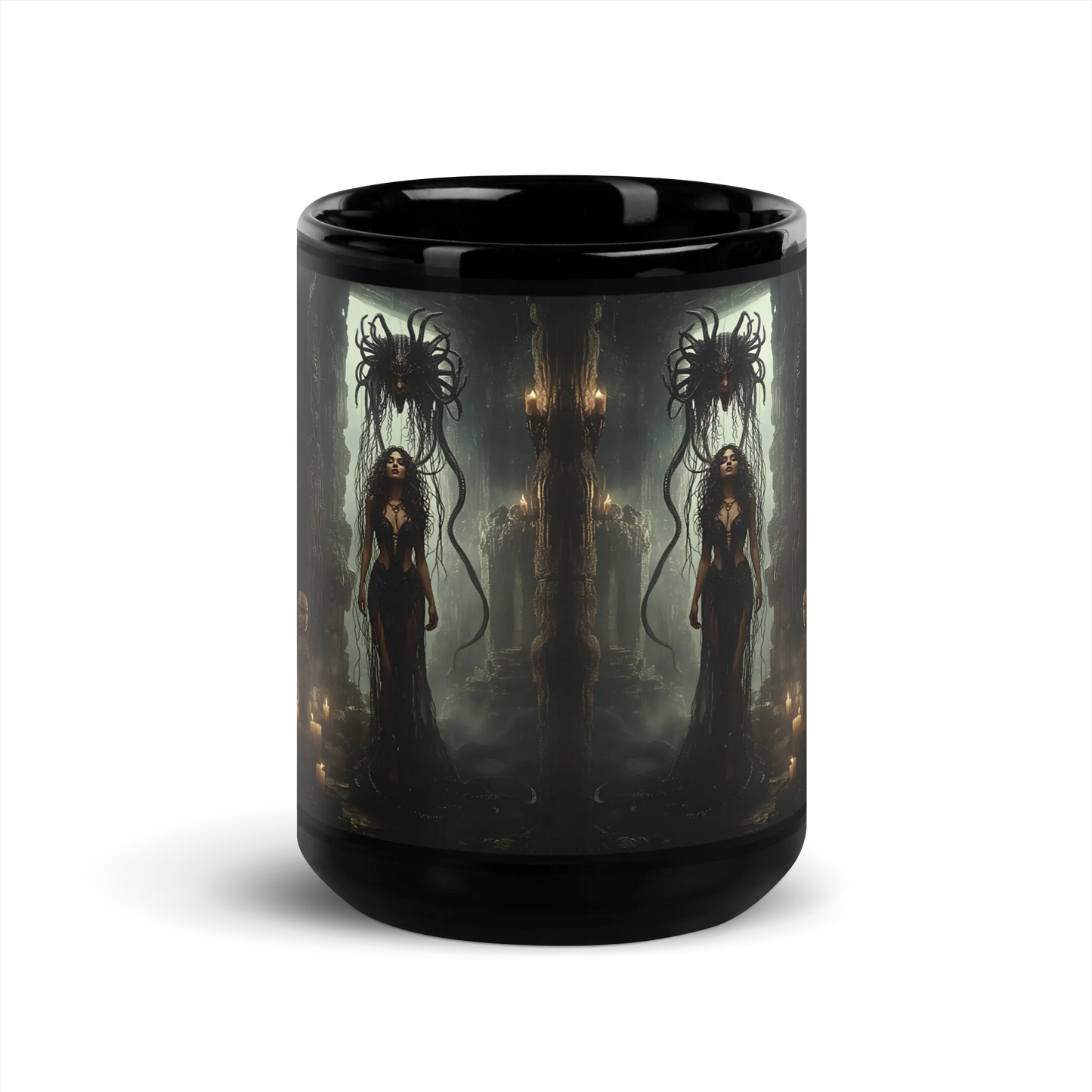 Birth of Medusa black mug
