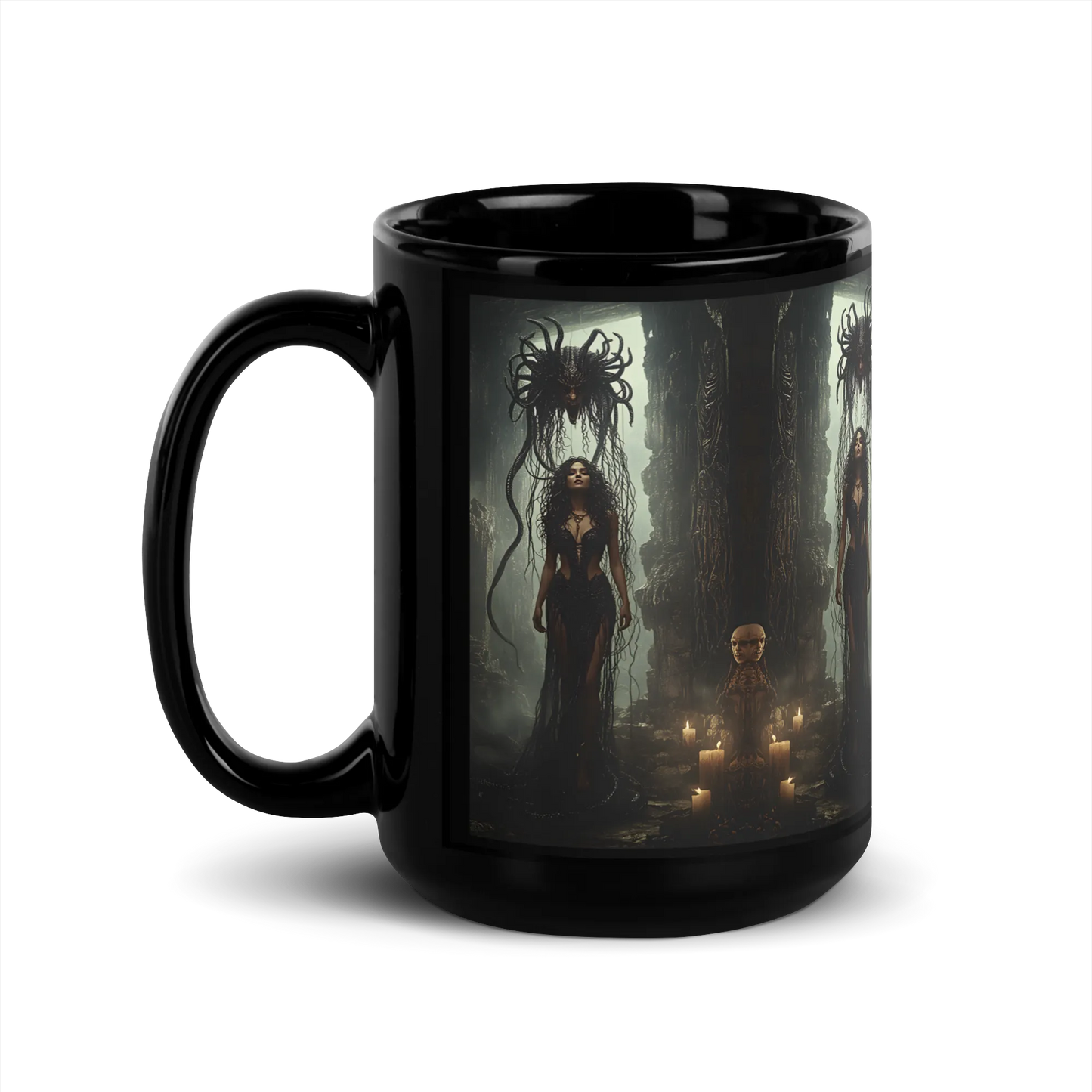 Birth of Medusa black mug