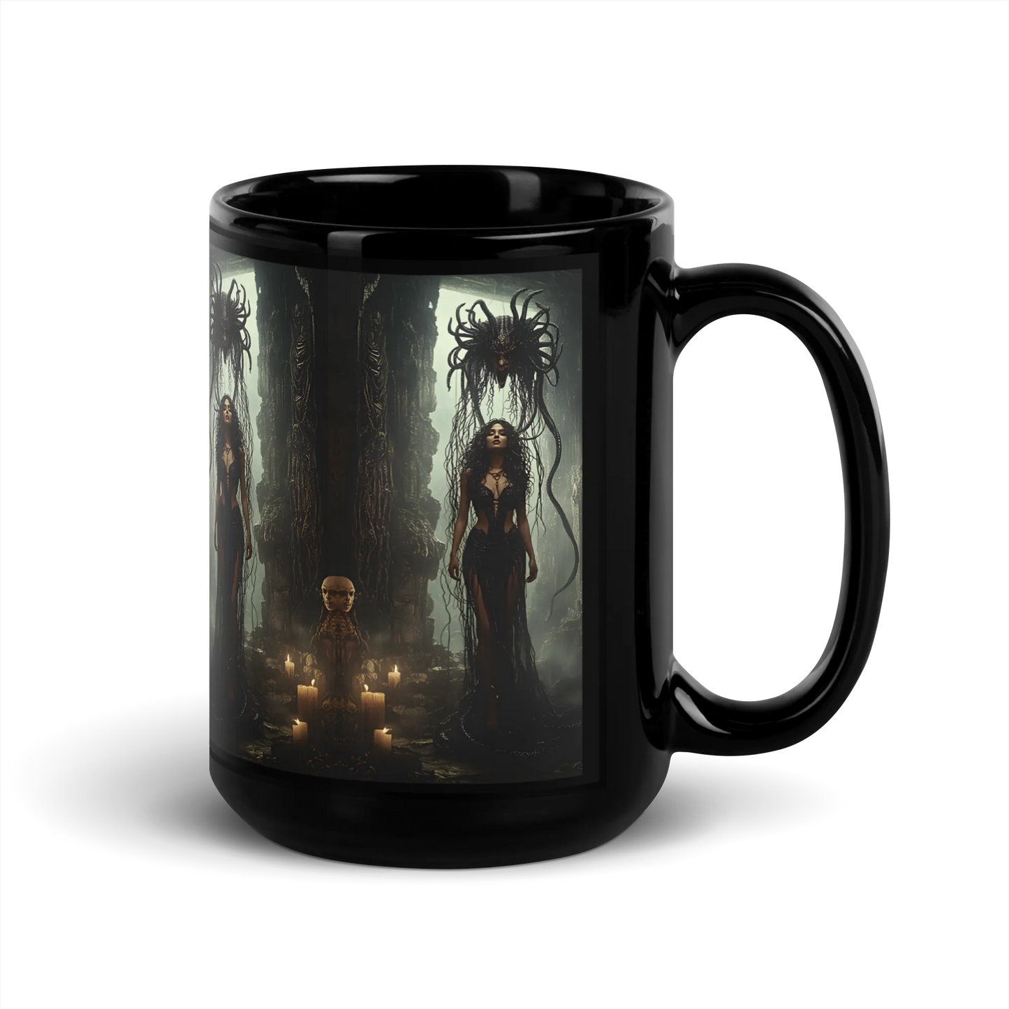 Birth of Medusa black mug