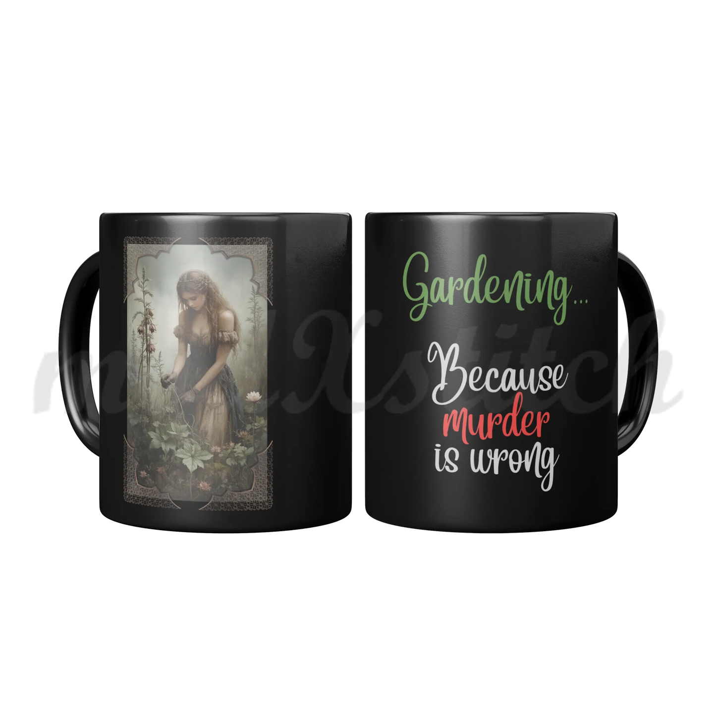 Gardening... Black Mug 11oz