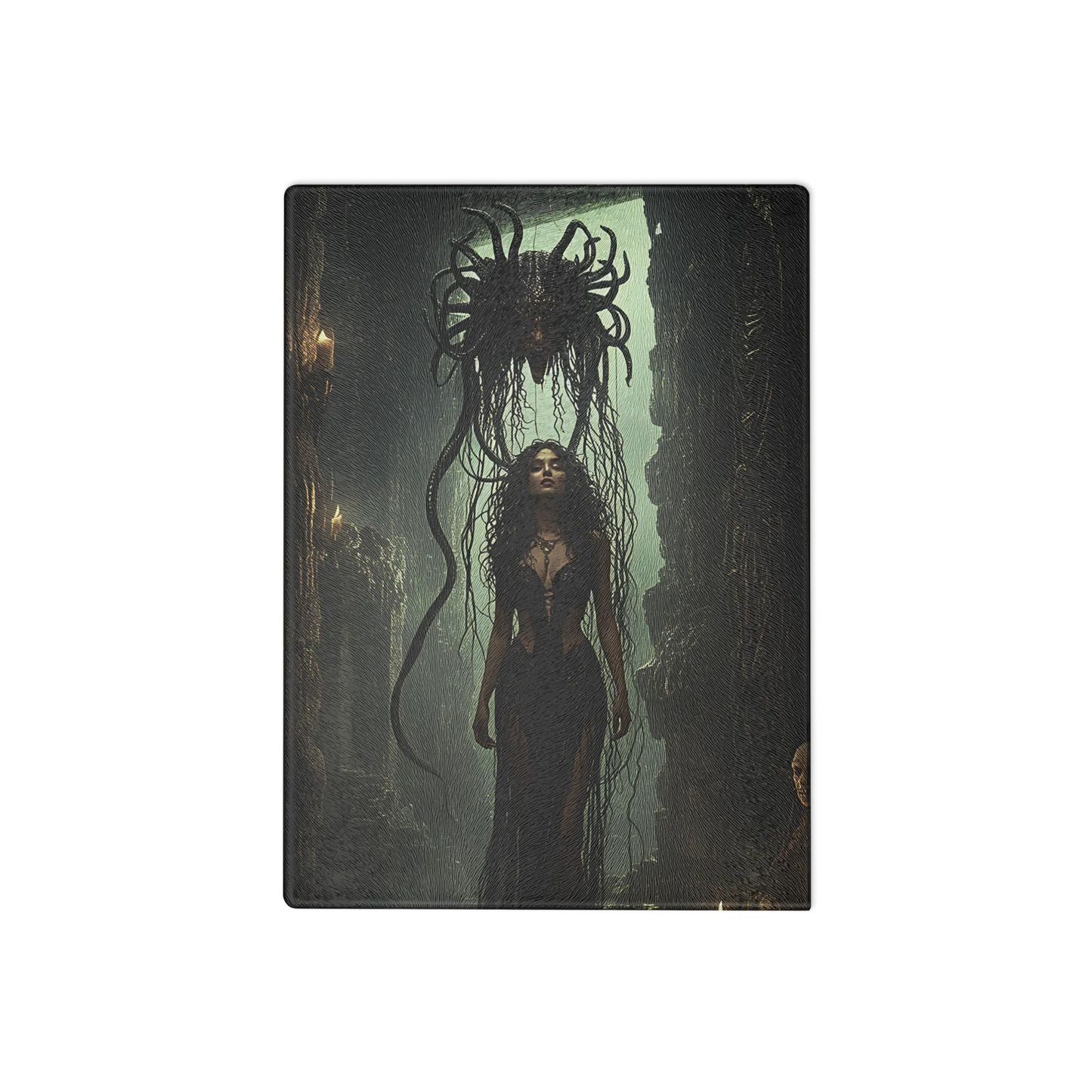 Birth of Medusa glass cutting board