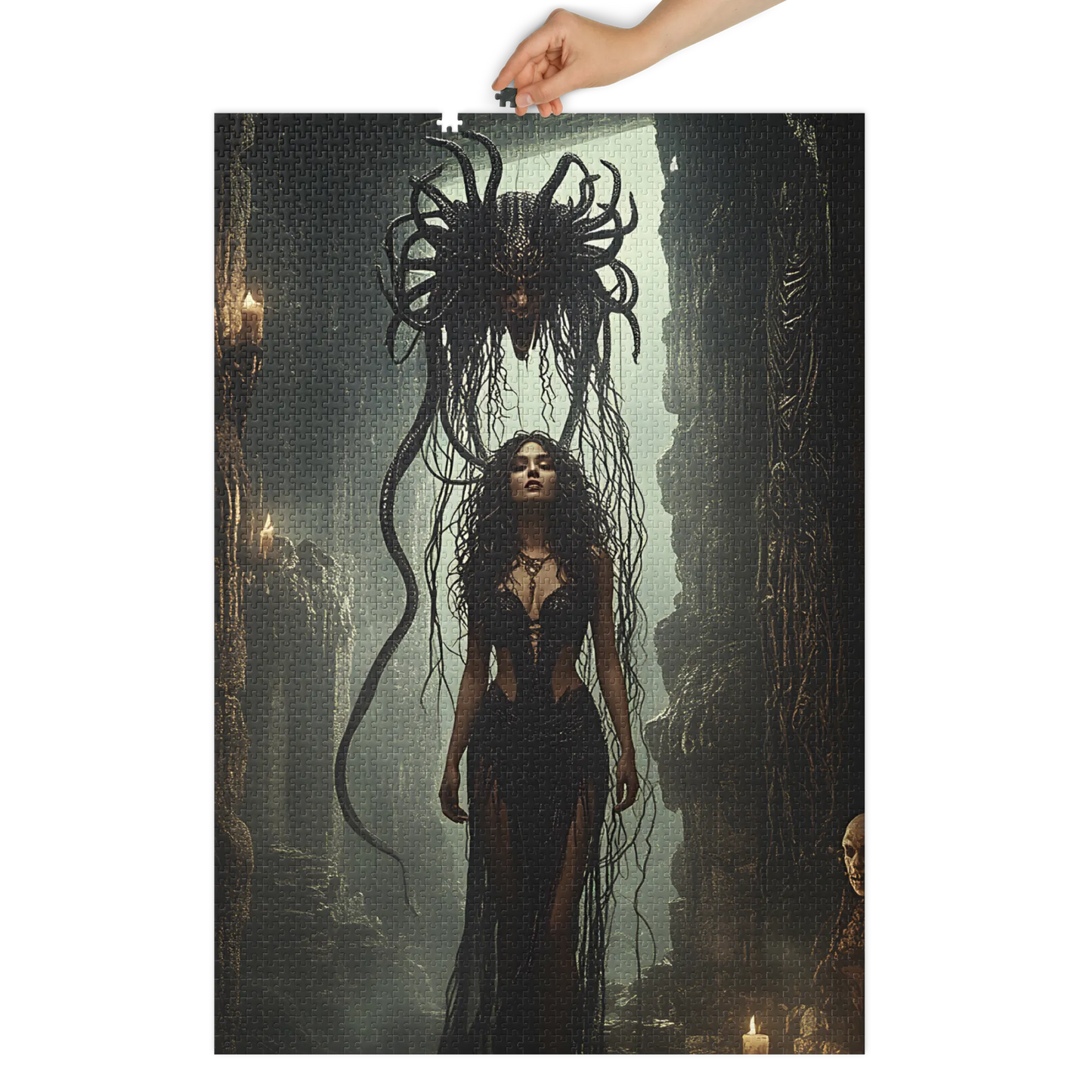 Birth of Medusa Jigsaw puzzle with tin