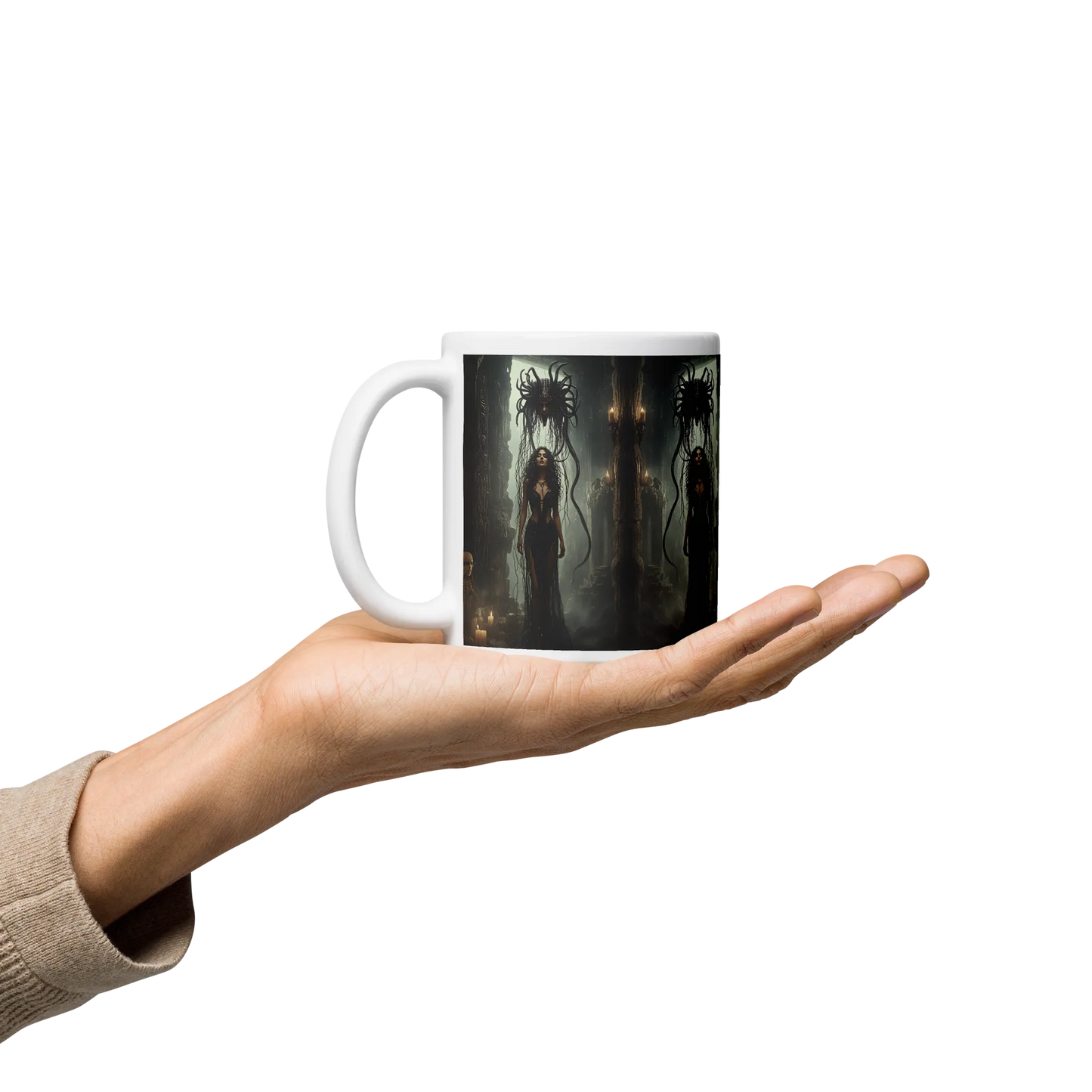 Birth of Medusa white mug