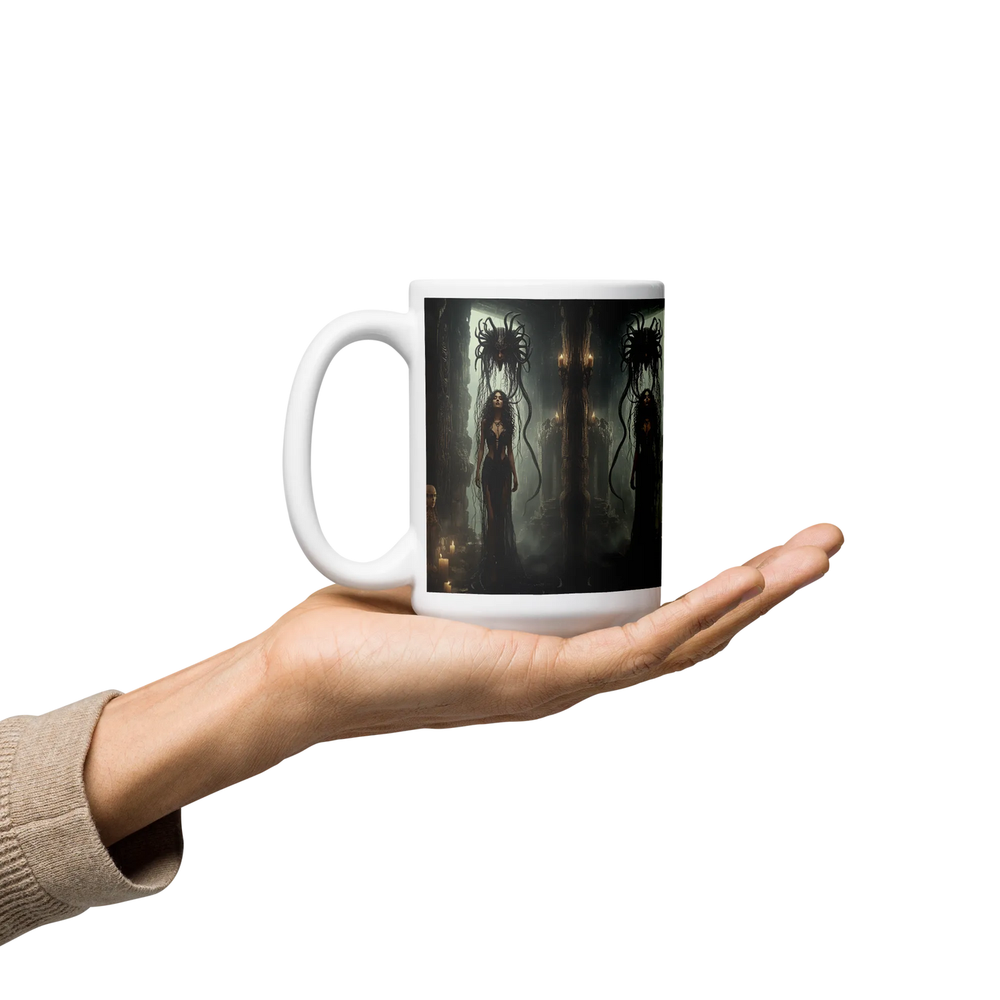 Birth of Medusa white mug