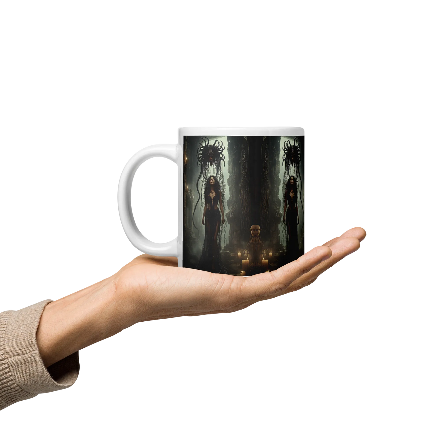 Birth of Medusa white mug