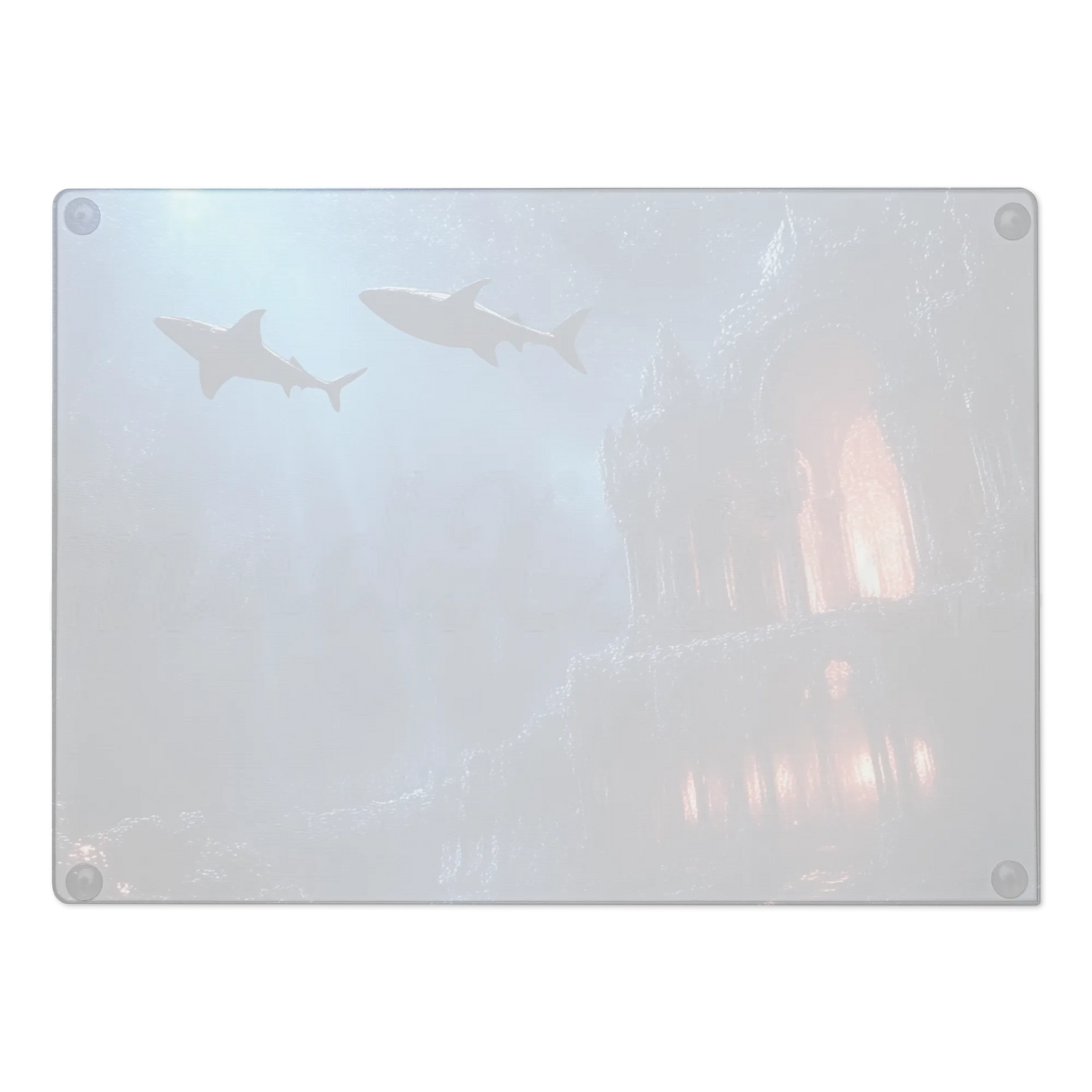 Atlantis City Ruins Glass Cutting Board