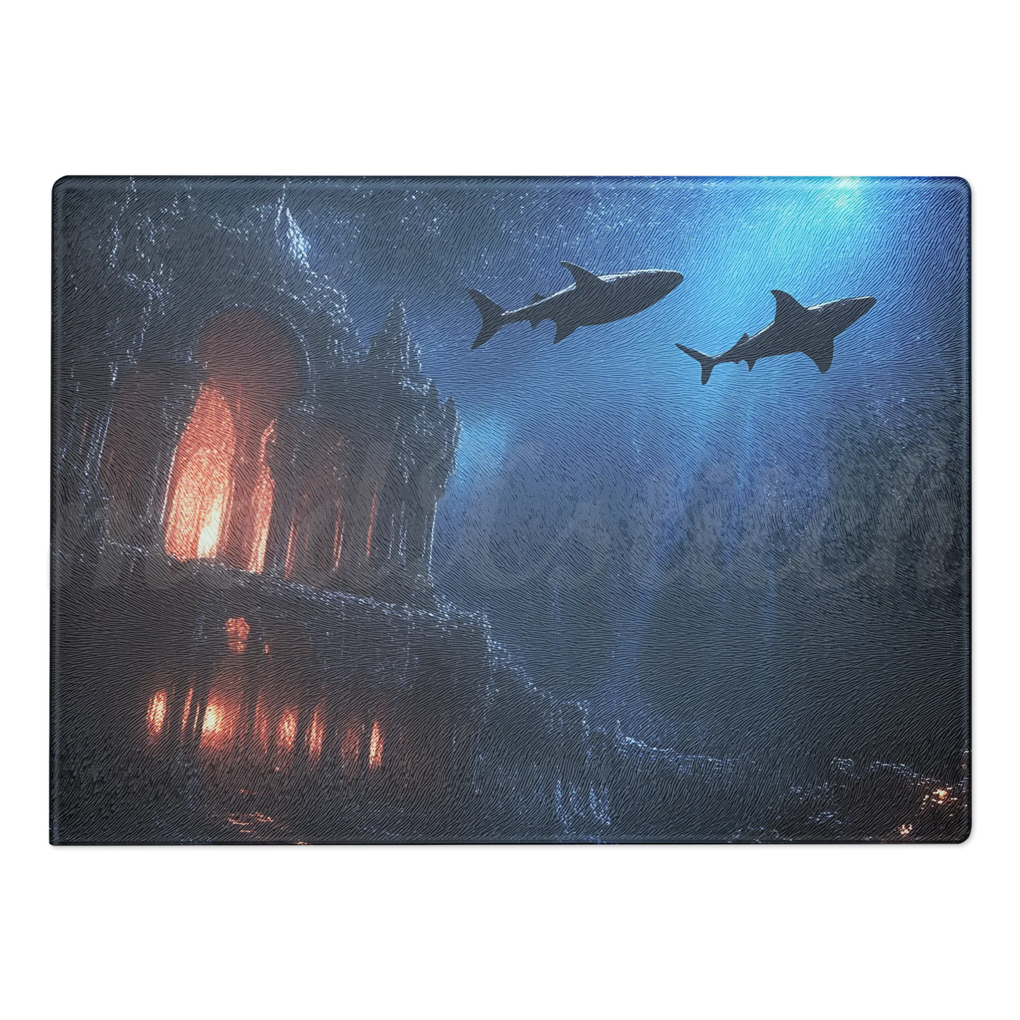 Atlantis City Ruins Glass Cutting Board