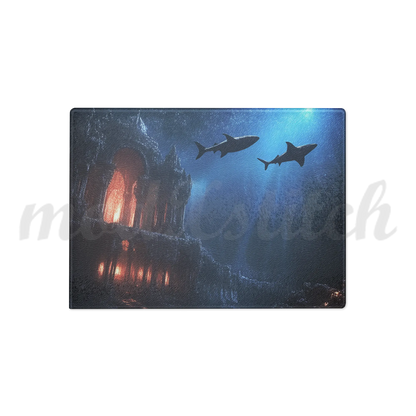 Atlantis City Ruins Glass Cutting Board