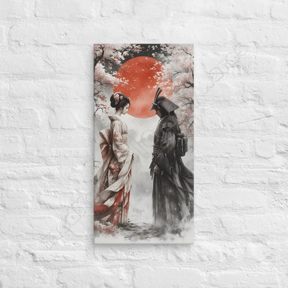 Geisha & Her Samurai 1 canvas wall art