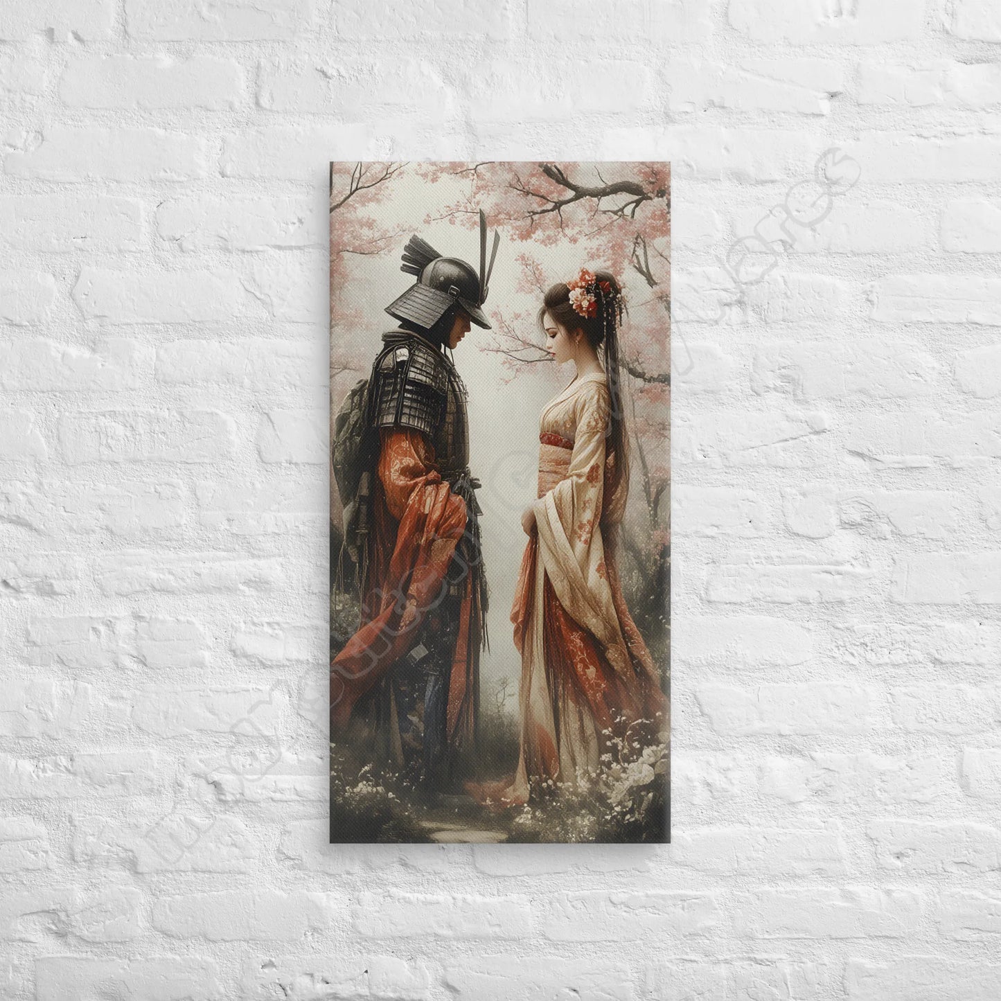 Geisha & Her Samurai 2 canvas wall art