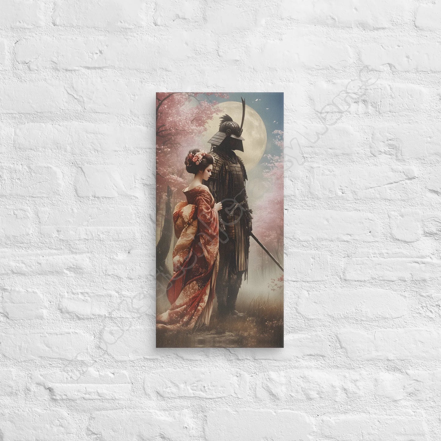 Geisha & Her Samurai 4 canvas wall art