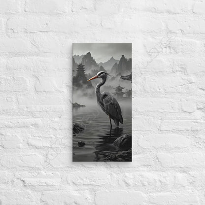 Heron's Morning canvas wall art