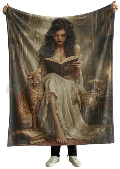 The Librarian flannel blanket