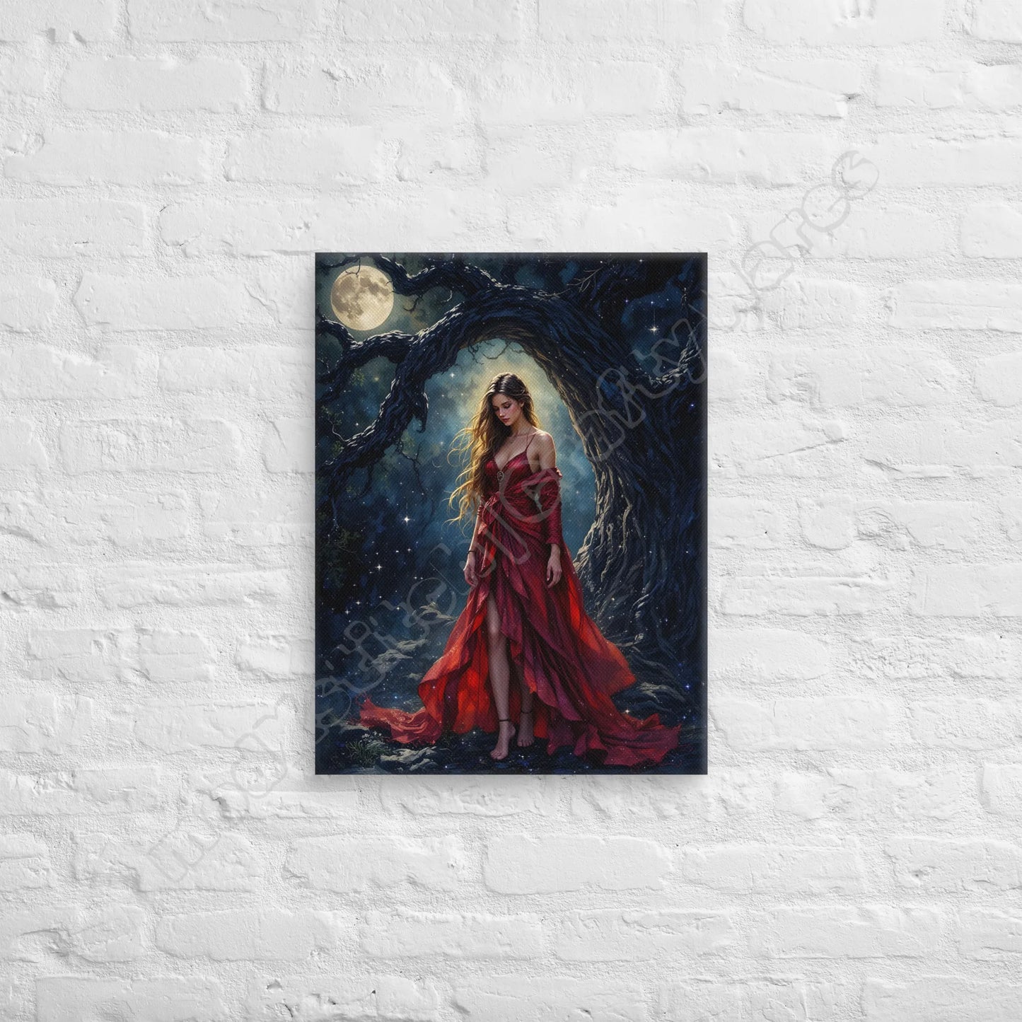 Lady in Red canvas wall art