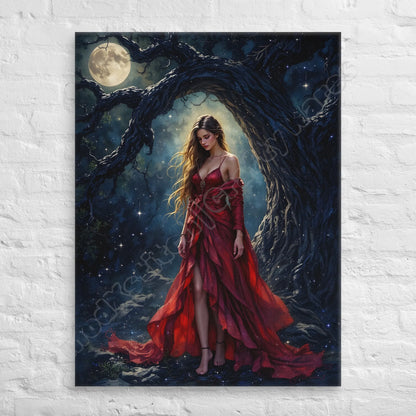 Lady in Red canvas wall art