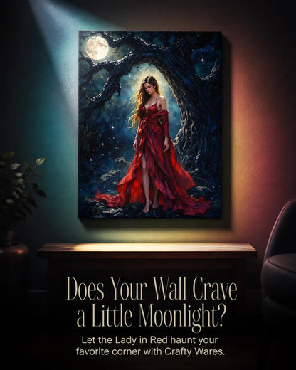 Lady in Red canvas wall art