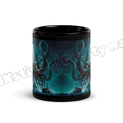 The Kraken Black Glossy Mug
