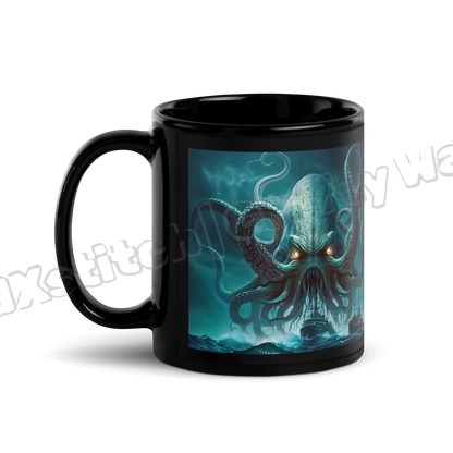 The Kraken Black Glossy Mug