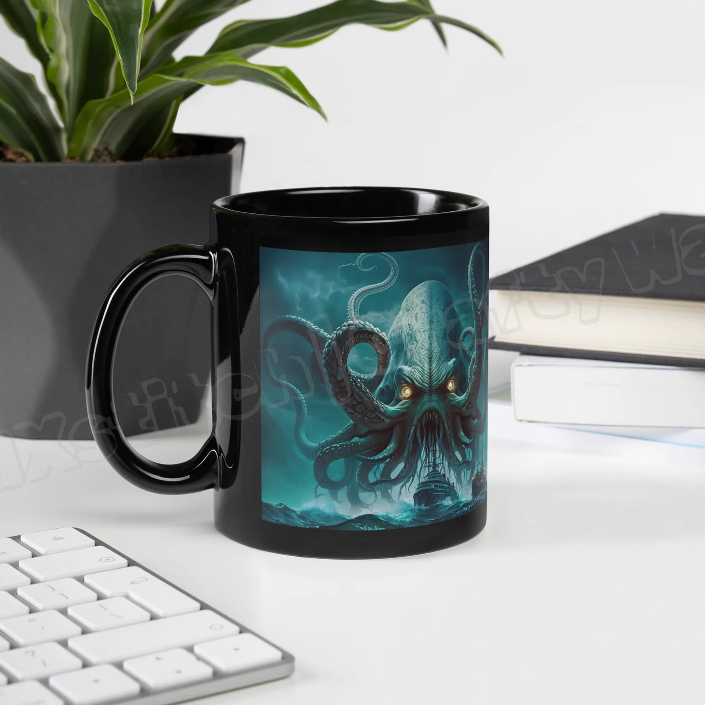 The Kraken Black Glossy Mug