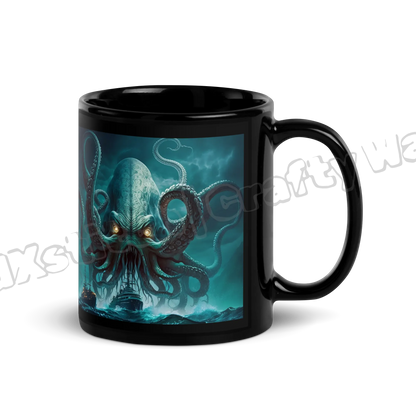 The Kraken Black Glossy Mug