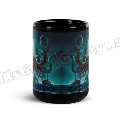 The Kraken Black Glossy Mug