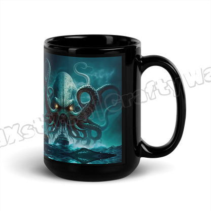 The Kraken Black Glossy Mug