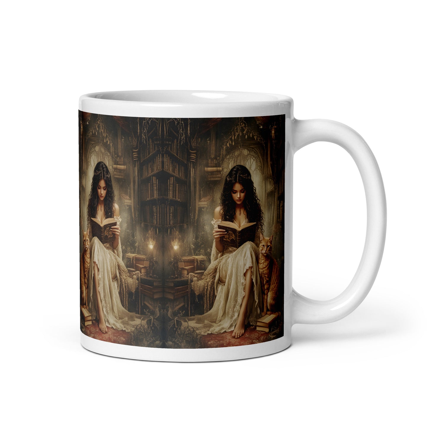 The Librarian white glossy mug