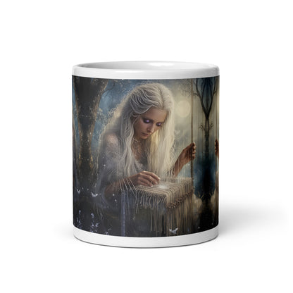 Weaving Magic white glossy mug