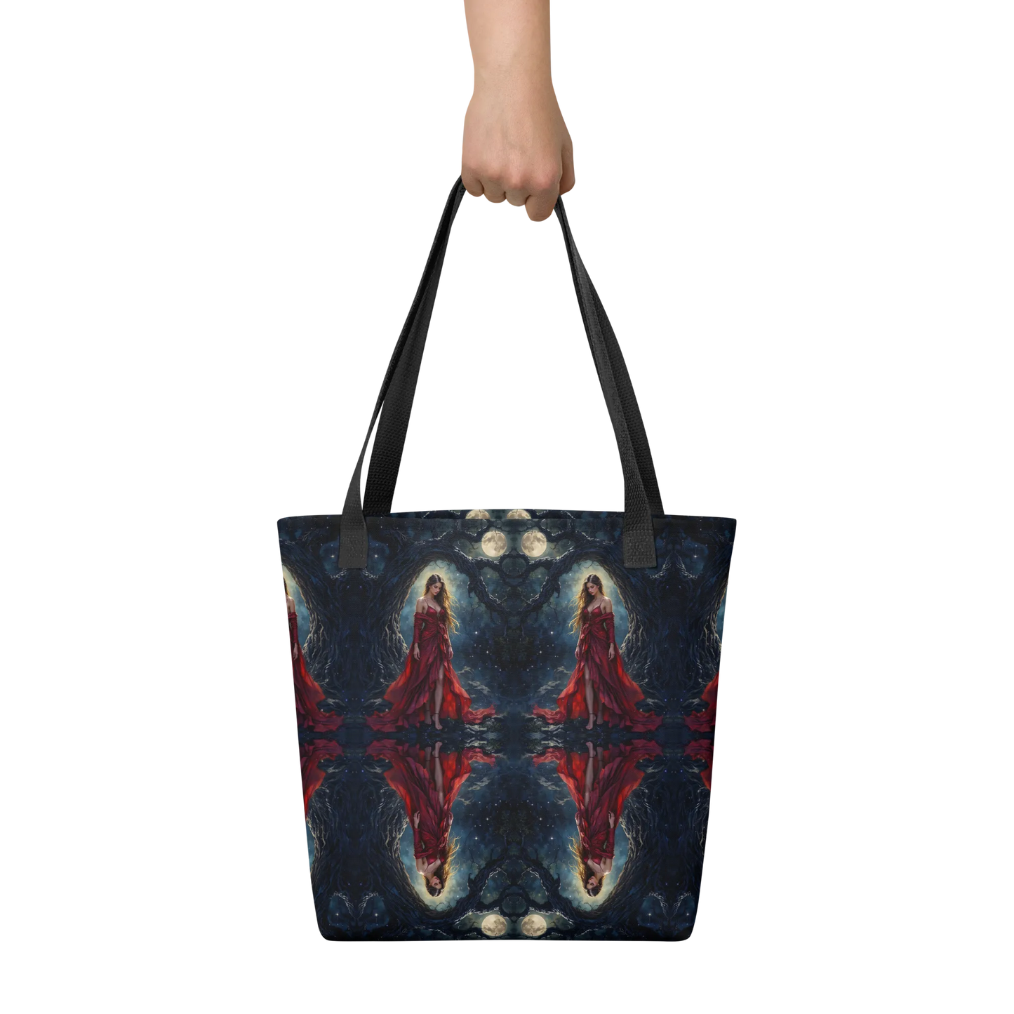 Lady in Red tote bag all over print