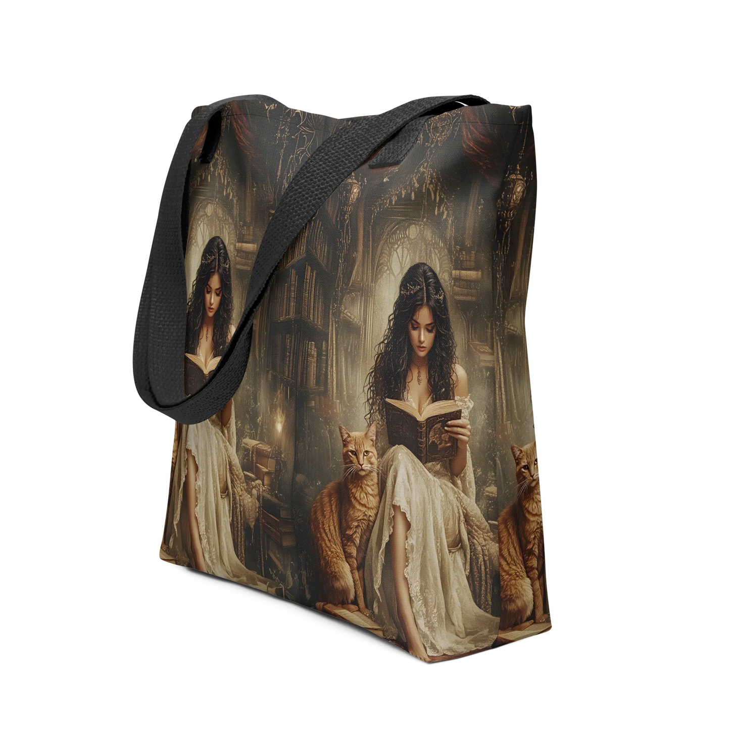 The Librarian tote bag all over print