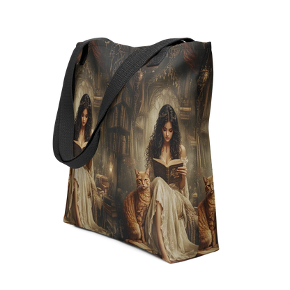 The Librarian tote bag all over print