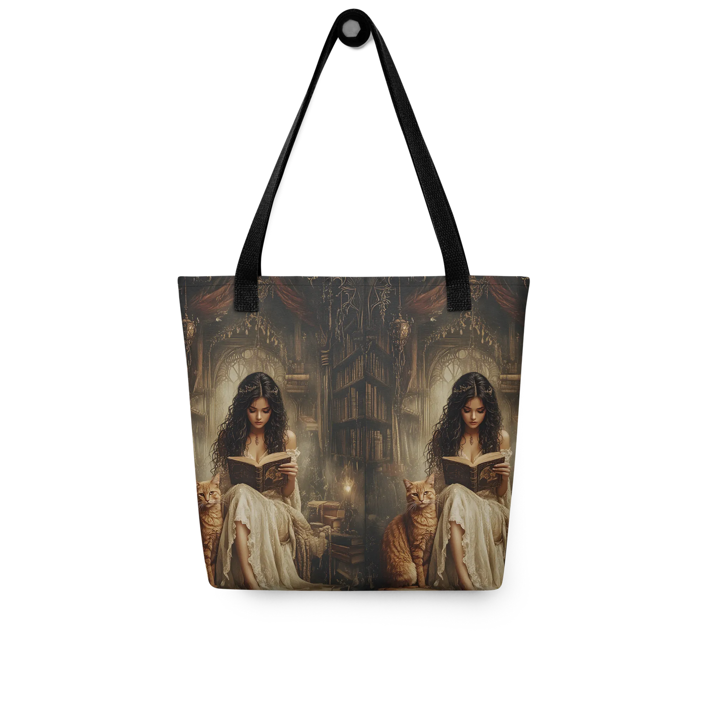 The Librarian tote bag all over print