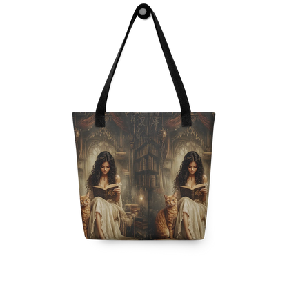 The Librarian tote bag all over print