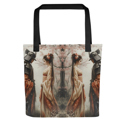 Geisha and her Samurai tote bag all over print