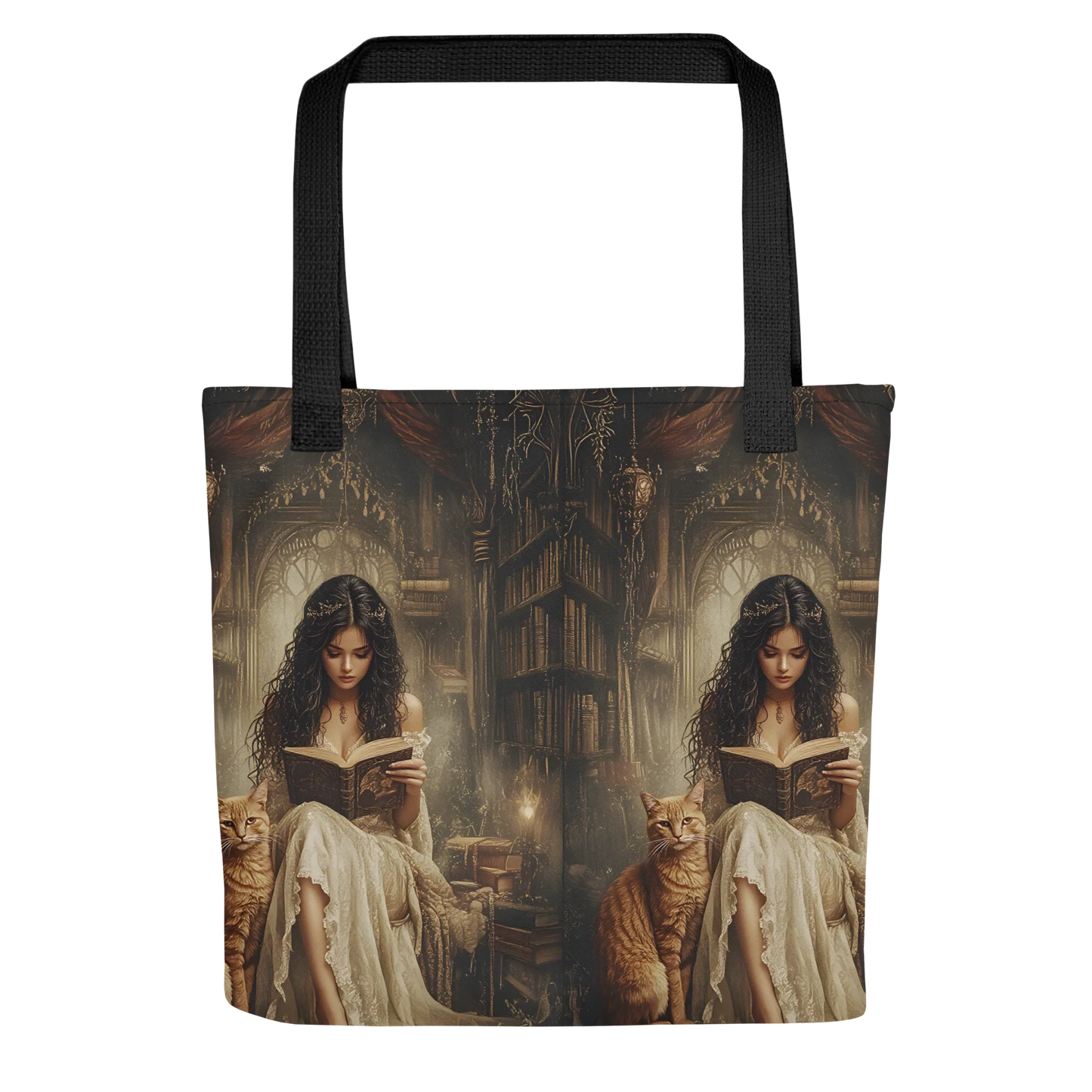 The Librarian tote bag all over print
