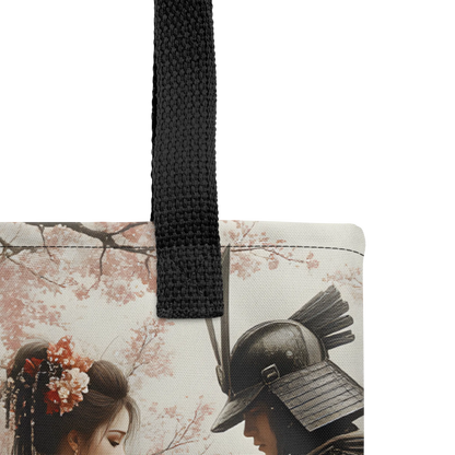 Geisha and her Samurai tote bag all over print