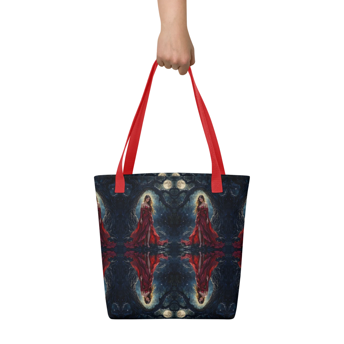 Lady in Red tote bag all over print