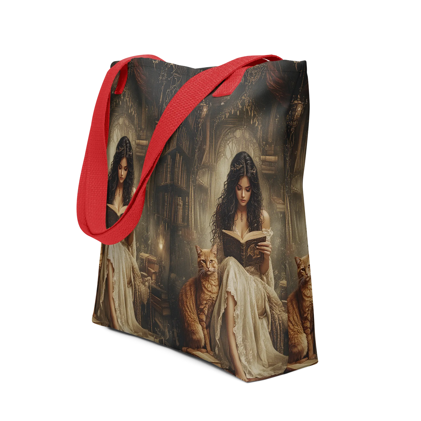 The Librarian tote bag all over print