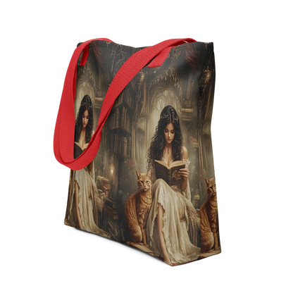 The Librarian tote bag all over print