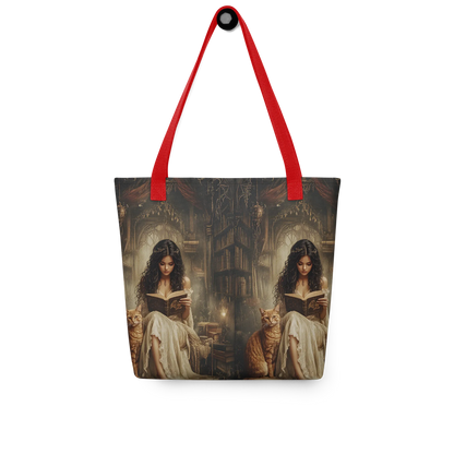 The Librarian tote bag all over print