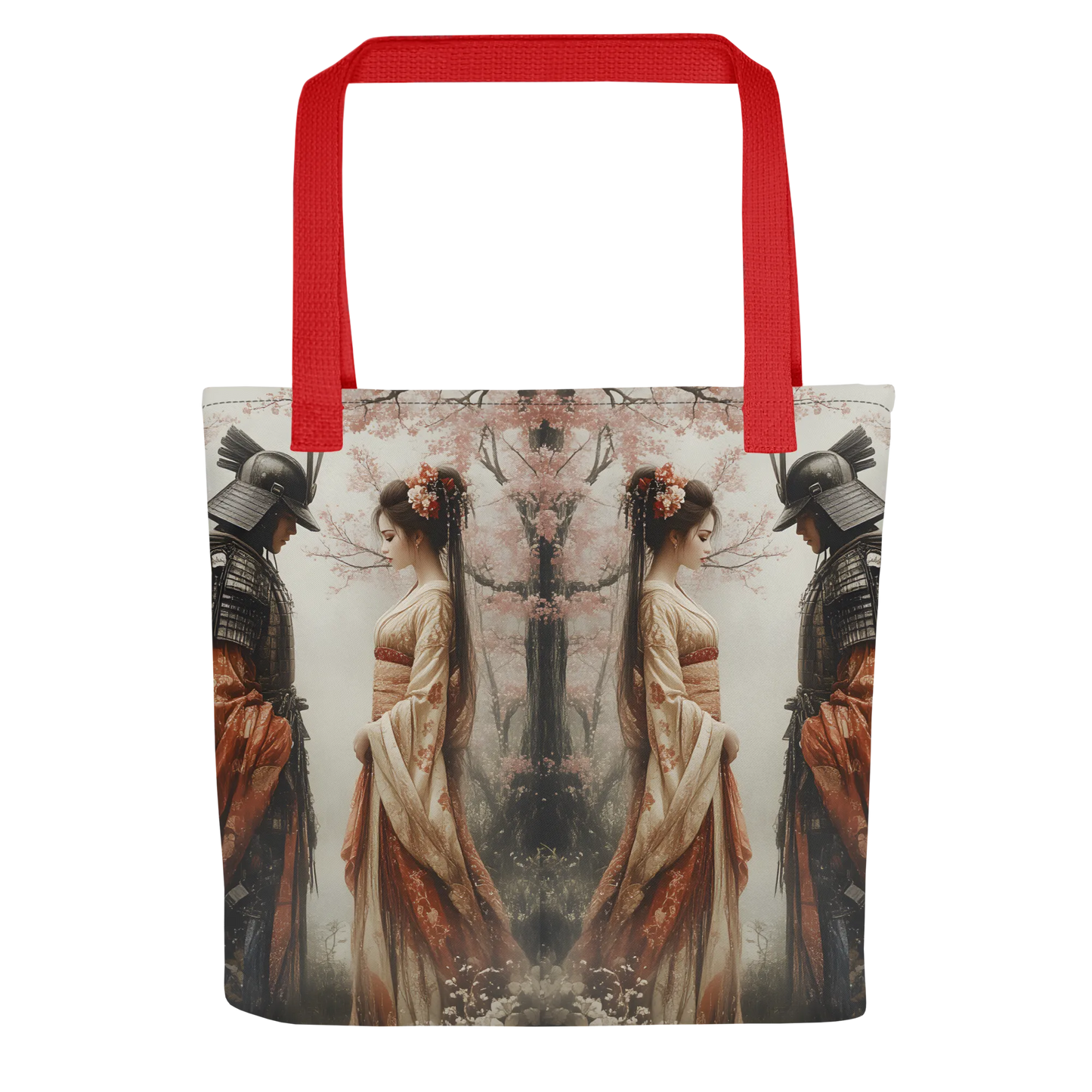 Geisha and her Samurai tote bag all over print