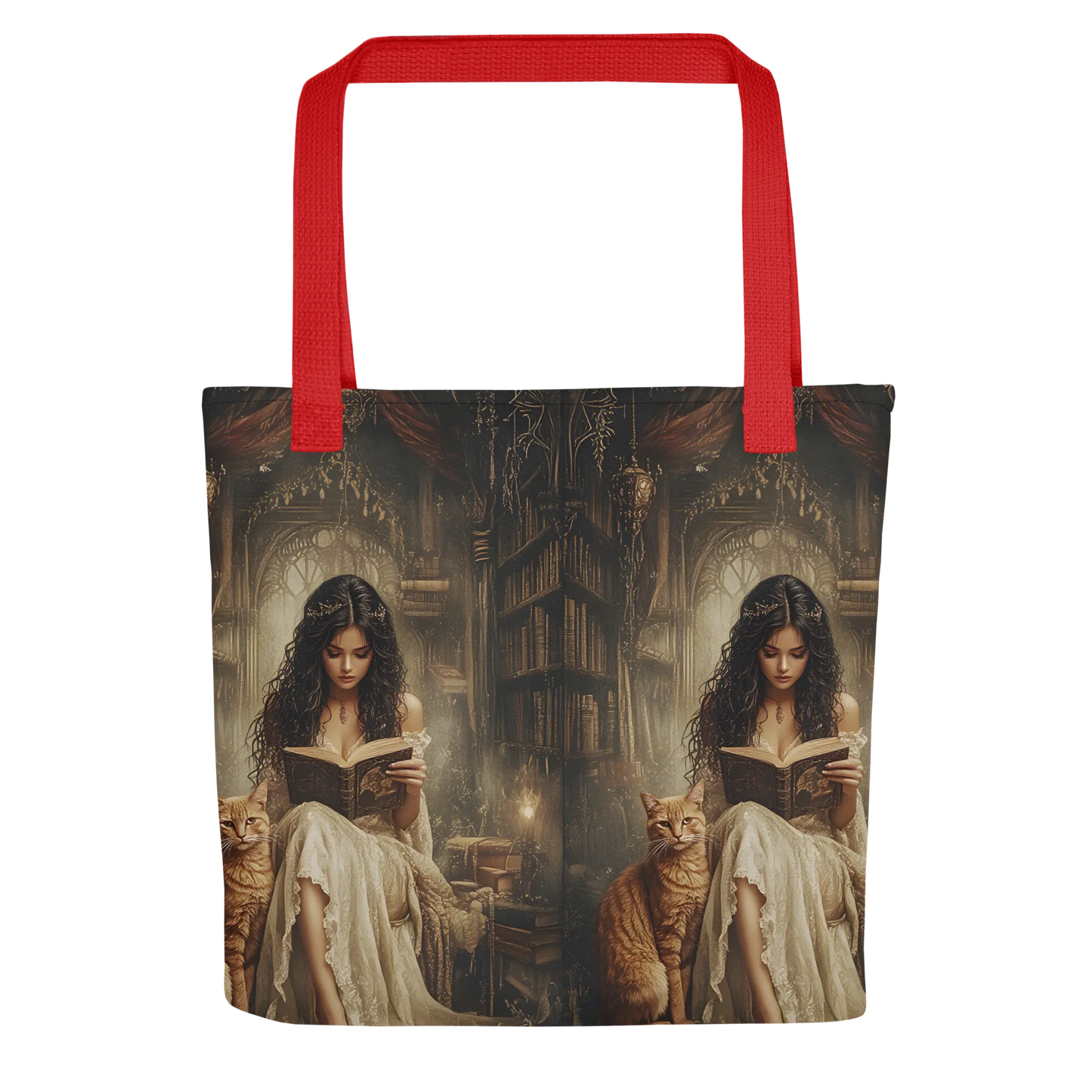 The Librarian tote bag all over print