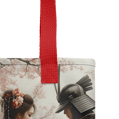 Geisha and her Samurai tote bag all over print
