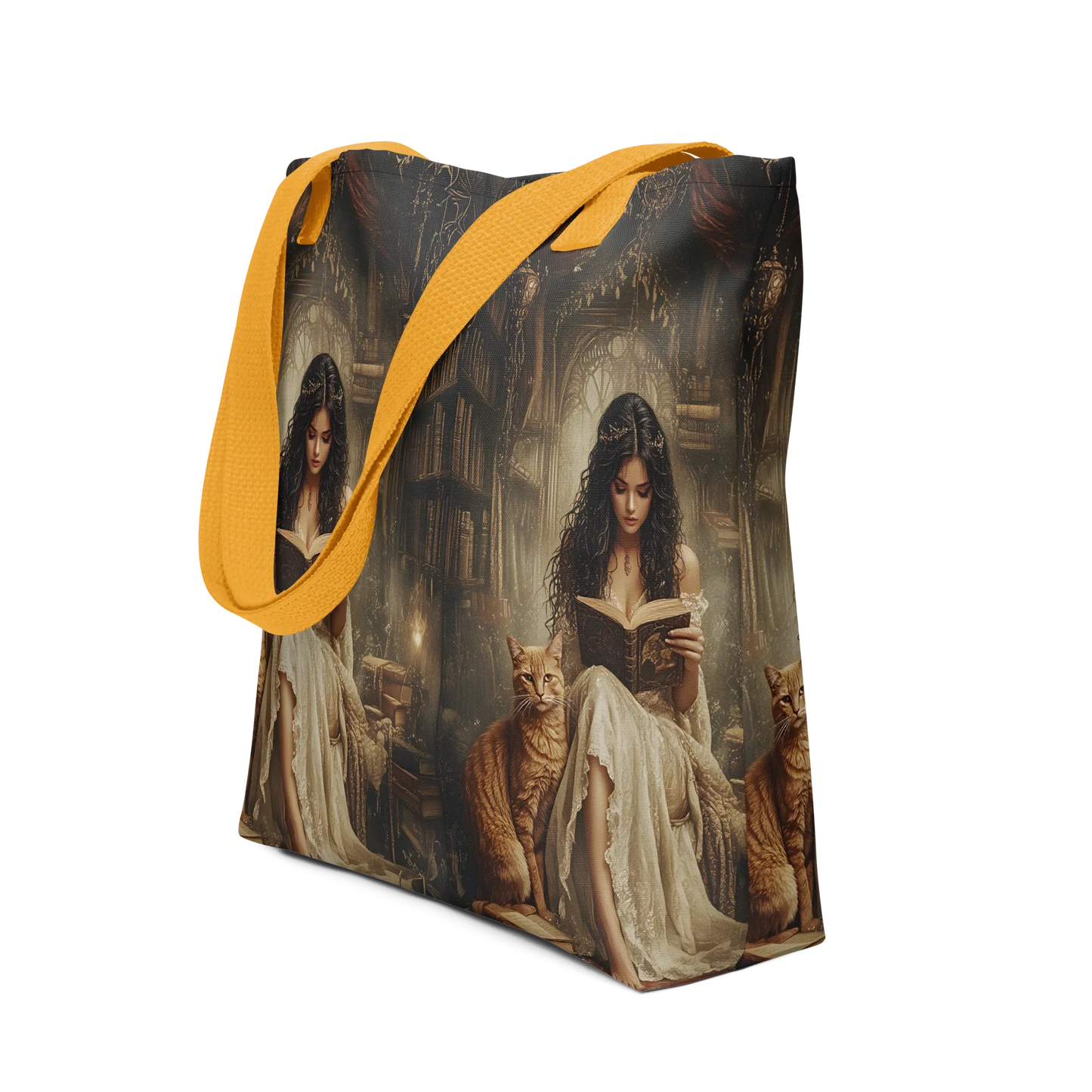 The Librarian tote bag all over print