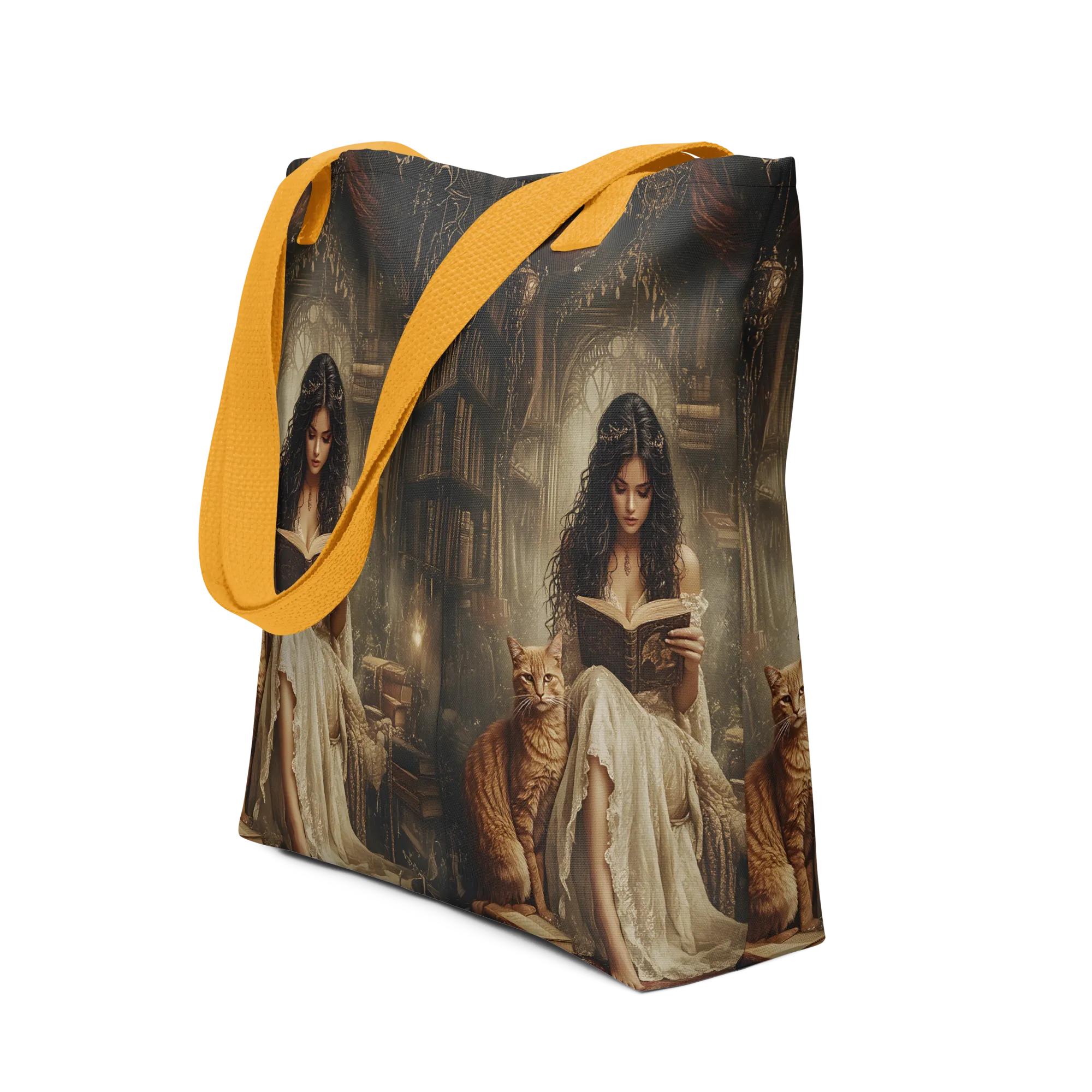 The Librarian tote bag all over print