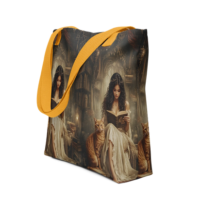 The Librarian tote bag all over print